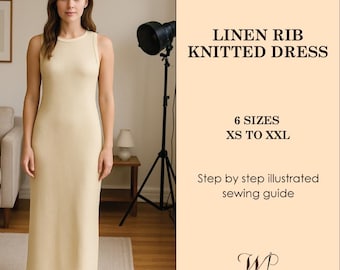 Linen Rib Knitted Dress Sewing Pattern (PDF Pattern)