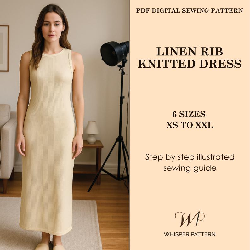 Linen Rib Knitted Dress Sewing Pattern (PDF Pattern) - Etsy