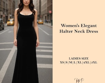 Patron de couture de robe dos nu : modèle élégant pour femmes (XS-3XL) (PDF A4 et A0)