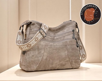 Bolso bandolera de piel sintética para mujer, bolso de hombro multicapa con cremallera, bolso de mano estilo retro para uso diario, bolso informal y versátil.