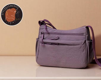 Women's Multi-Layered Crossbody Bag | Zippered Pocket Shoulder Tote | Versatile Travel Purse | Lightweight Commuter Gift for Mom