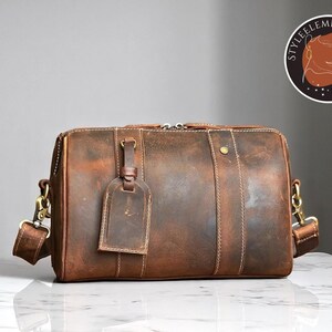 Echtleder Umhängetasche | Messenger Schulter Tragetasche | Reise oder Arbeit Geldbörse | Unisex Handgepäck Organizer