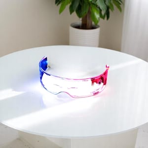 Unisex Cyberpunk Glasses | Light-Up Goggles for Rave & Festival | Colorful Cosplay Costume Accessory | Futuristic Party Eyewear