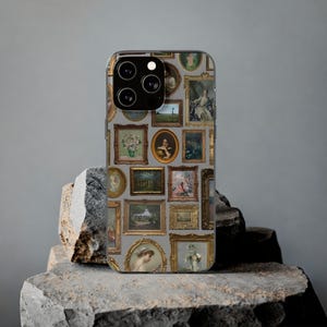 Vintage Art Phone Case – Aesthetic Gallery Wall Design, Soft iPhone/Samsung Cover, Artistic Gift for Art Lovers
