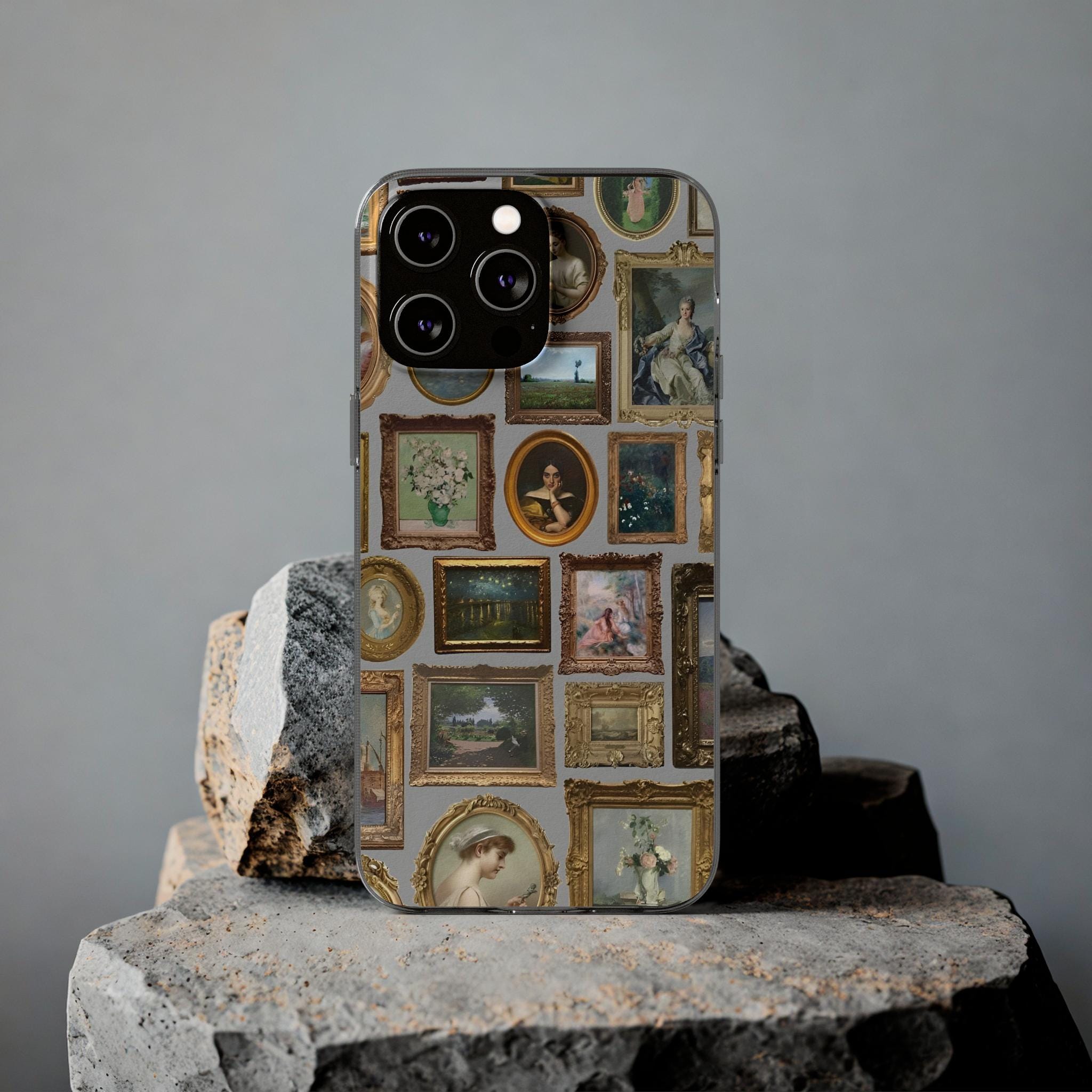 Vintage Art Phone Case – Aesthetic Gallery Wall Design, Soft iPhone/Samsung Cover, Artistic Gift for Art Lovers
