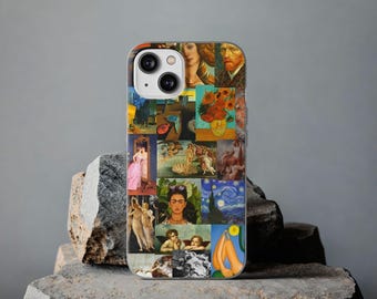 Art History Collage Clear Phone Case | Famous Paintings Phone Cover, Classical Art Lover Gift, Museum-Inspired Aesthetic Accessory