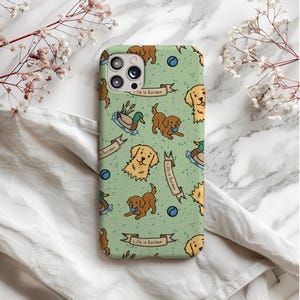 Tough, Durable Golden Retriever Phone Case, Hand Drawn Artwork, Dog Lover Gift, Protective Cover for iPhone, Samsung, Google Pixel
