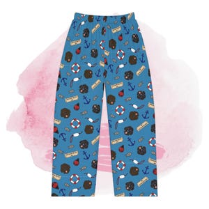 Portuguese Water Dog Women's Pajama Pants, Dog Lover Gift, Cartoon Style Dog Art Pajamas, Cozy Lounge Pants, Dog Mom Apparel