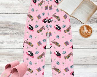 Bokliknande kattpyjamasbyxor, roliga loungekläder
