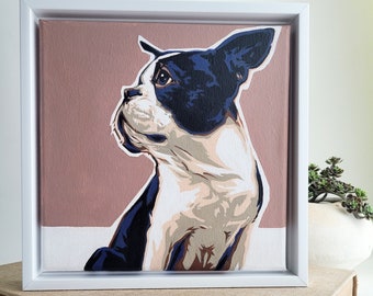 Custom pet portrait commission on canvas, hand painted original art, gift for pet parents, customizable and made to order, personalized gift