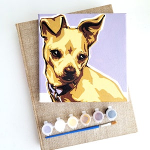 Custom DIY paint kit featuring your pet, personalized paint by numbers canvas, how to paint, gift for animal lover, made to order image 3