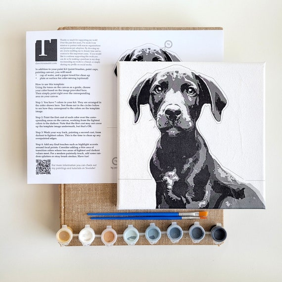 Paint by number kids canvas kit (dog Picture)