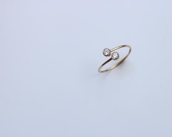 Dainty 14k Gold Filled Ring | Adjustable Cubic Zirconia