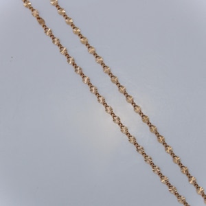 Gold-Filled Long & Short Chain Necklace | 14/20 Yellow Gold | 18&quot; Patterned Link Chain