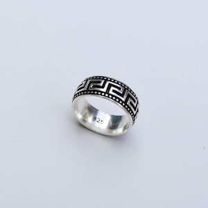 Sterling Silber Schlüsselband | Herren Ring | Klassisches Griechisches Design