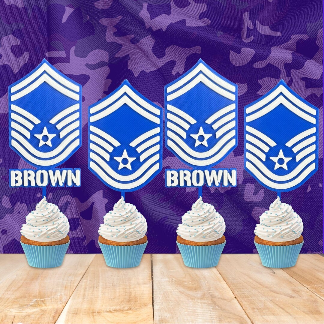 Smsgt Smsgt Cupcake Topper, Personalized USAF Senior Master Sergeant Cupcake ...