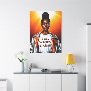 Motivational Black Girl Boss, Canvas Wall Art, Digital Art, Black Queen, Black Girl Magic, Black Girl Power, Black Beauty, Wall Decor