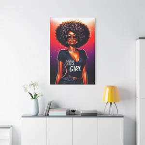 Motivational Black Girl Boss, Canvas Wall Art, Digital Art, Black Queen, Black Girl Magic, Black Girl Power, Black Beauty, Wall Decor