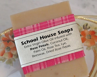 Rose Soap / 5 ounce soap bar / Natural Soap / Olive Oil Soap