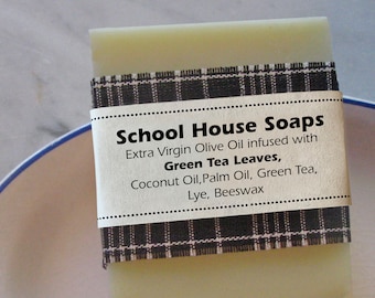 Green Tea Soap / 5 ounce soap bar / Natural Soap / Olive Oil Bar Soap