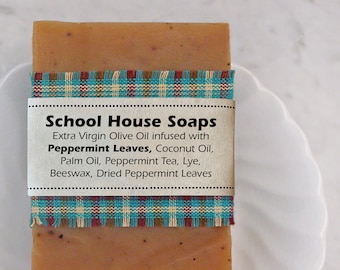 Peppermint Soap / 5 ounce soap bar / Natural Soap / Olive Oil Bar Soap