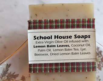 Lemon Balm Soap / 5 ounce soap bar / Natural Soap / Olive Oil Bar Soap