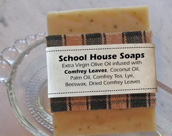 Comfrey Soap / 5 ounce soap bar / Natural Bar Soap / Olive Oil Soap