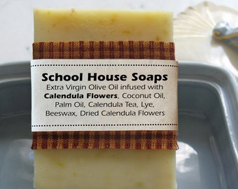 Calendula Soap / 5 ounce soap bar / Natural Bar Soap / Olive Oil Soap
