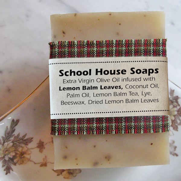 Lemon Balm Soap / 5 ounce soap bar / Natural Soap / Olive Oil Bar Soap