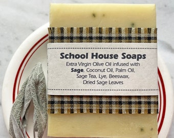 Sage Soap / 5 ounce soap bar / Natural Bar Soap / Olive Oil Soap