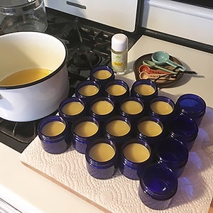 Comfrey Calendula Salve / 2 ounces / Blue Glass Jar / Comfrey Calendula Balm image 2