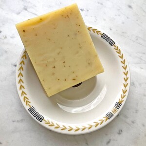 Vintage Shenango China Soap Dish: Laurel Pattern with Olive Oil Soap