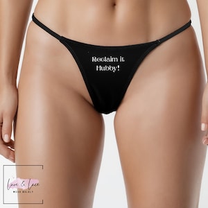 Reclaim It Hubby Sexy Thong QOS G-String, Naughty Lingerie Panties, Hotwife Lifestyle, Queen of Spades