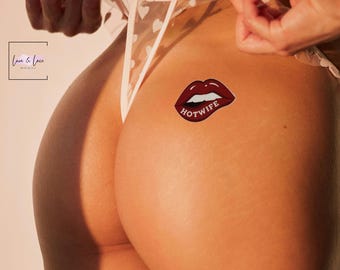 Tatuaje temporal de esposa caliente: Reina de espadas, arte corporal impermeable