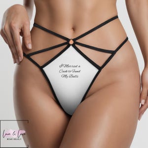 I Married a Cuck To Fund My Bull Sexy Strappy Thong G-String, Naughty Lingerie Panties, Hotwife Lifestyle, Queen of Spades