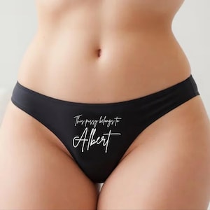 Custom name Thong | personalized Panties, Valentines Sexy Date Night Gift Idea for Wife Girlfriend, Surprise Him Underwear
