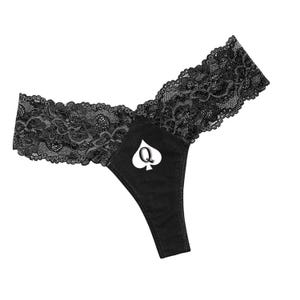 Qos Thong | Queen of Spade Panty | Sexy Underwear for Hotwife Roleplay & Interracial Swinger Lifestyle
