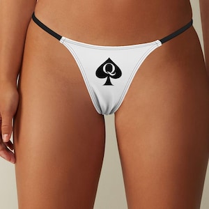 Hotwife Queen of Spades sexy Thong G-String | QOS, BBC Wife Panty Gift Her, Sex MILF Swingers Lifestyle Pineapple Cuckold Underwear