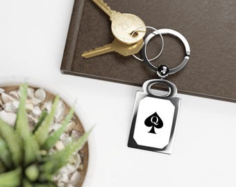 Queen of Spades Keychain: Zinc Alloy Keyring, Hotwife Lifestyle Accessory