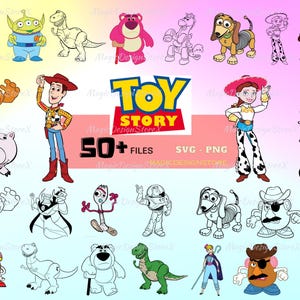Toy Story SVG Bundle, Toy Story Png, Woody Svg Files for Cricut, Buzz Lightyear Svg for Shirts, Toy Story Clipart, Toy Story SVG