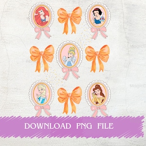 Coquette Magical Bow Princess Png,  Vintage Princess Png Bundle, Princess Trip, Girls Trip, Princess Squad Vibes, Magical Mirror Bow Png