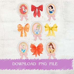 Coquette Magical Bow Princess Png,  Vintage Princess Png Bundle, Princess Trip, Girls Trip, Princess Squad Vibes, Magical Mirror Bow Png