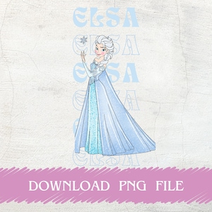 Elsa Watercolor Digital Art, Princess Elsa Png, Elsa Cricut Png, Elsa Clipart, Family Trip Png, Vacay Mode Png