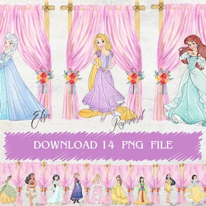 Princess PNG Bundle, Princess Digital Download, Princess  Digital Image, Princess, Princess Png Bundle, Snow White, Elsa , Anna