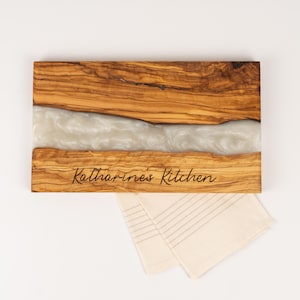 Charcuterie Board with Leg, Custom Made Serving Board, Personalized Resin Cutting Board, Olive Wood Cheese Board, Epoxy Kitchen Decor