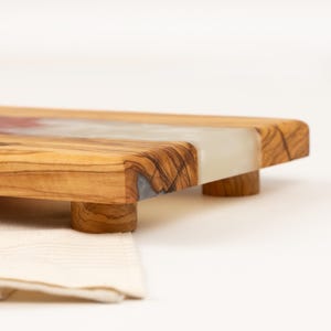 Charcuterie Board with Leg, Custom Made and Personalized Serving Board, Engraved Cheese Board, Epoxy and Resin Cutting Board, New Home Gift