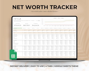 Net Worth Tracker Google Sheets | Financial Overview Template | Asset & Liability Manager | Instant Download