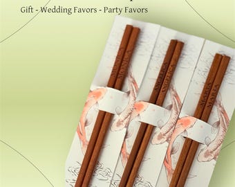 Personalized Engraved Chopsticks Gift | Wedding Favor | Anniversary | Birthday | Housewarming | Sushi Lovers Gift