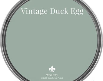 Vintage Duck Egg (Gray Blue-Green) - Quart - Wise Owl Chalk Synthesis Paint - FREE SHIPPING