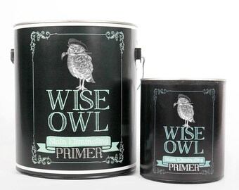 Wiise Owl Chalk Synthesis Paint Stain Eliminating Primer - Quart - Gray, Clear, White - FREE SHIPPING